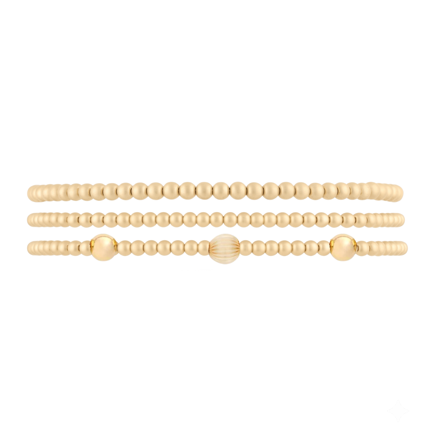 dainty station juno bracelet three stack (2+3+station)