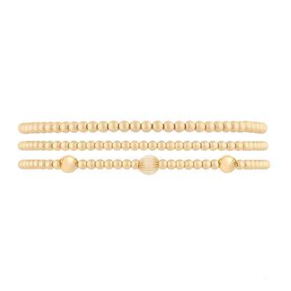 dainty station juno bracelet three stack (2+3+station)
