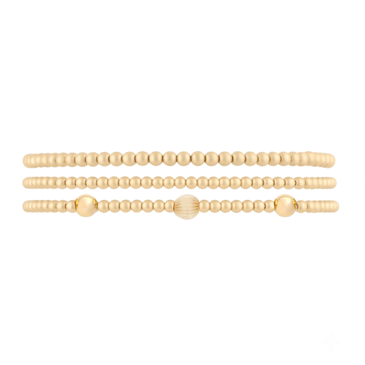 dainty station juno bracelet three stack (2+3+station)