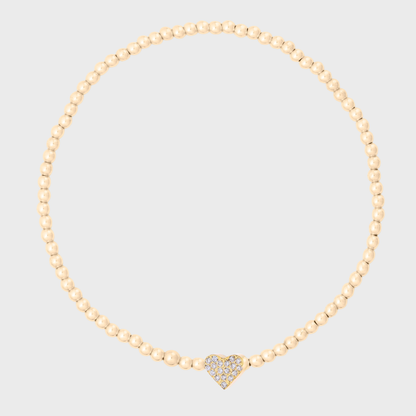 pavé heart juno bracelet (2.5mm)