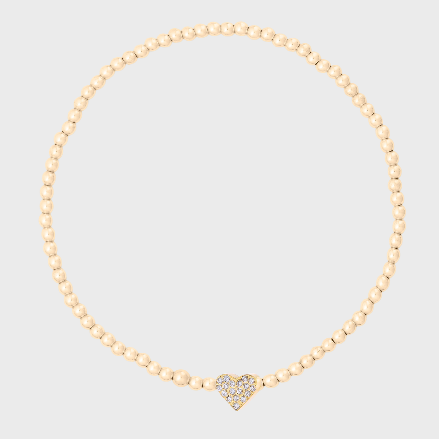 pavé heart juno bracelet (2.5mm)
