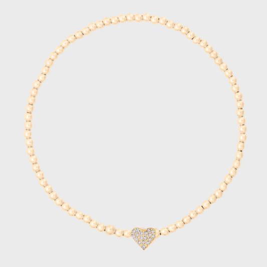 pavé heart juno bracelet (2.5mm)