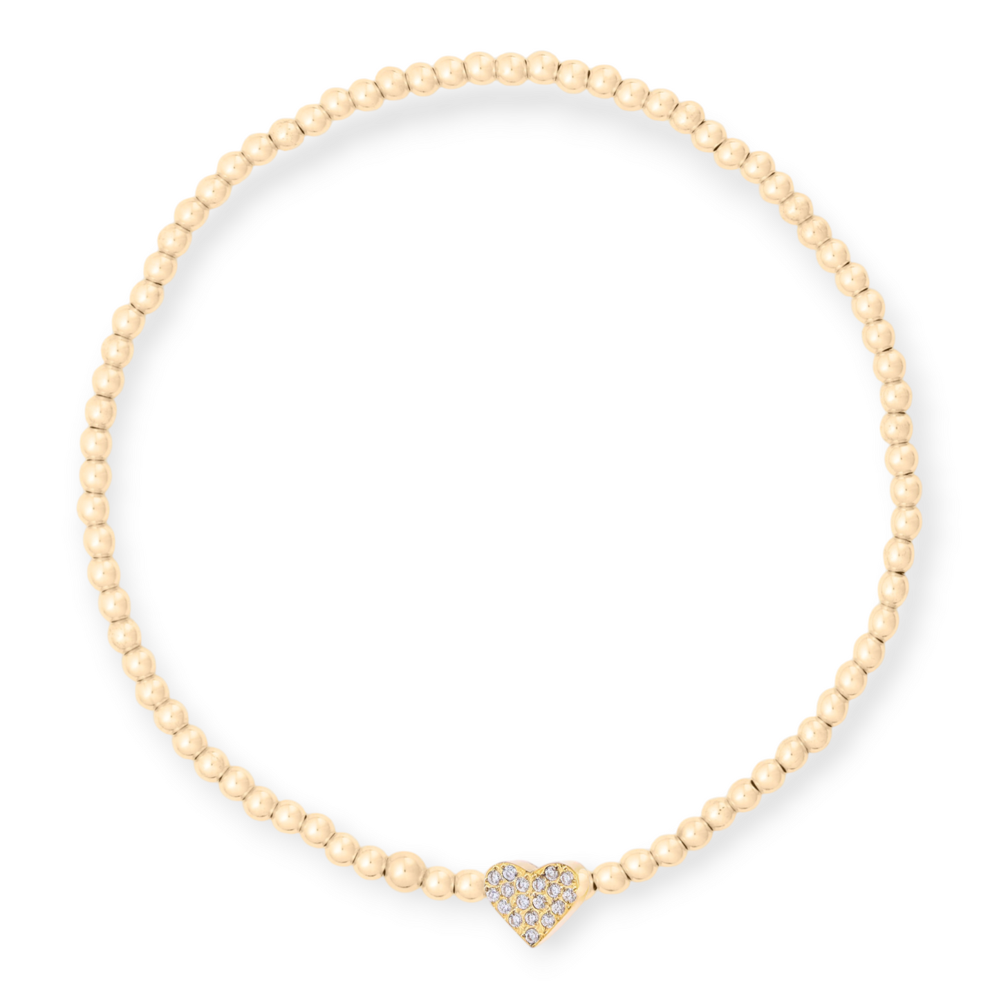 pavé heart juno bracelet (2.5mm) - ships in 1 week