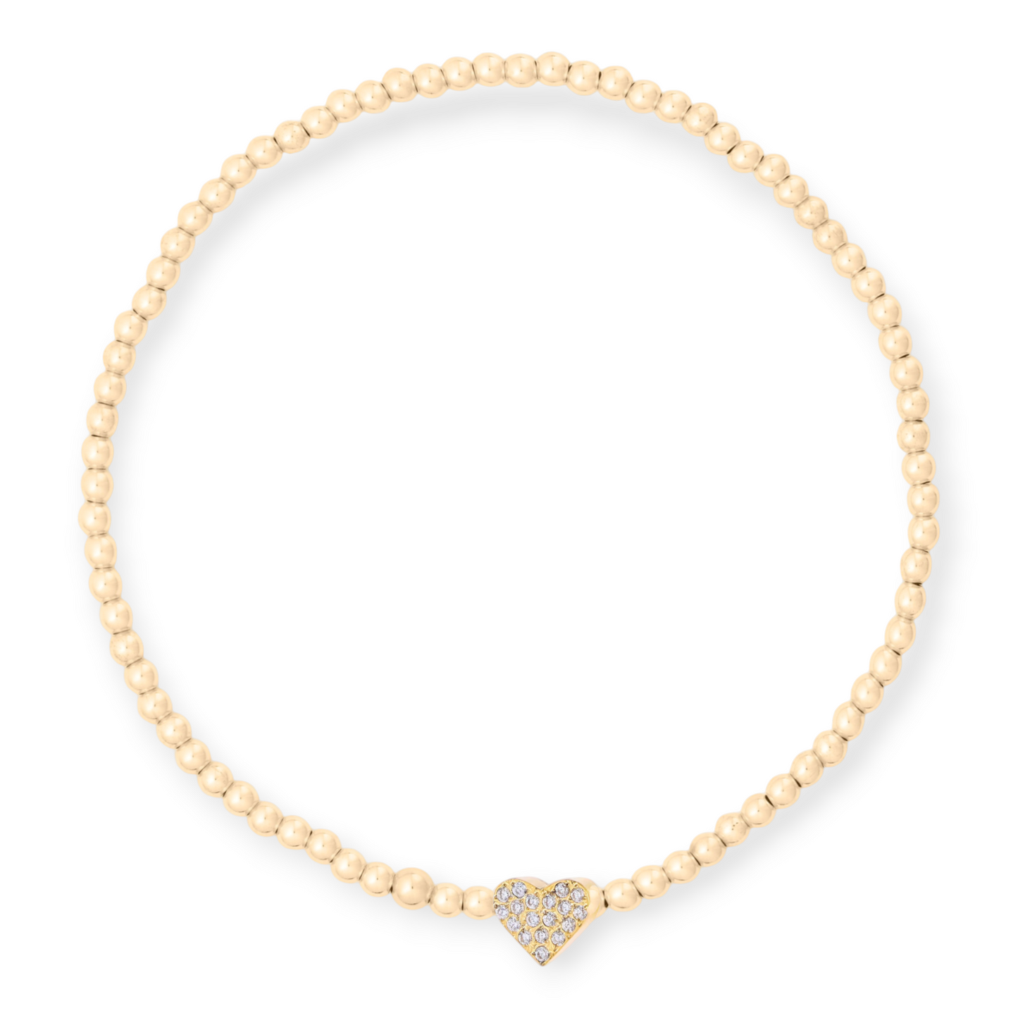 pavé heart juno bracelet (2.5mm) - ships in 1 week