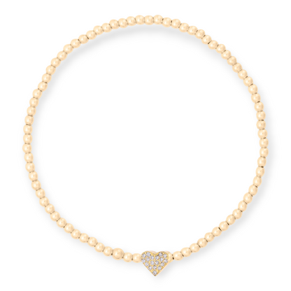 pavé heart juno bracelet (2.5mm) - ships in 1 week