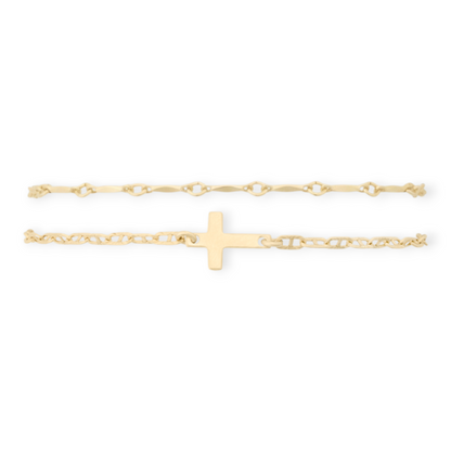 aurora mariner cross + bar bracelet stack