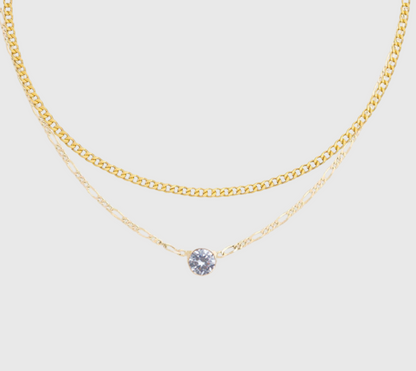 gothic bezel necklace + gabi choker layering set