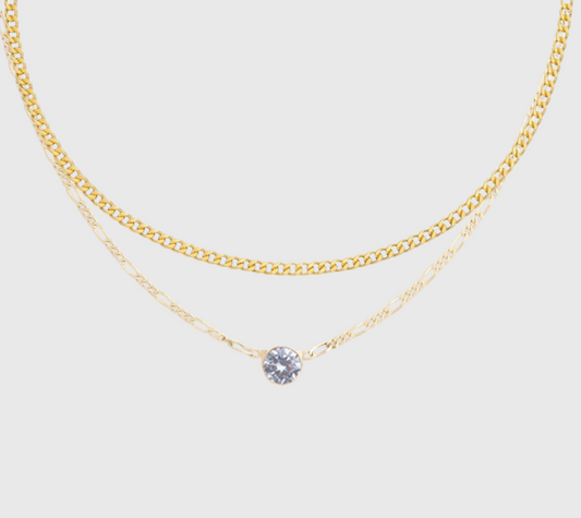 gothic bezel necklace + gabi choker layering set