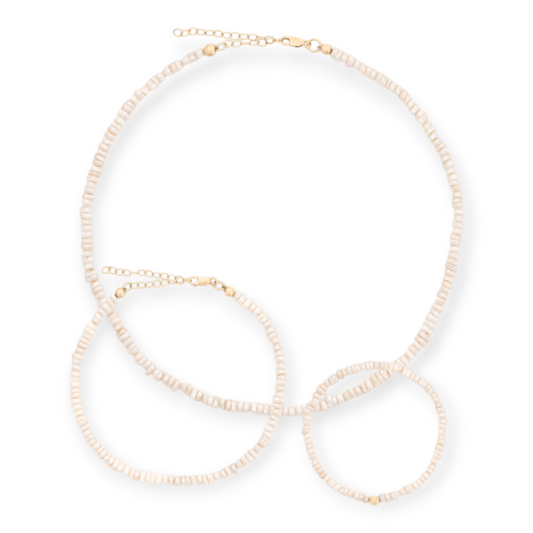 freshwater pearl set (necklace+bracelet+anklet)