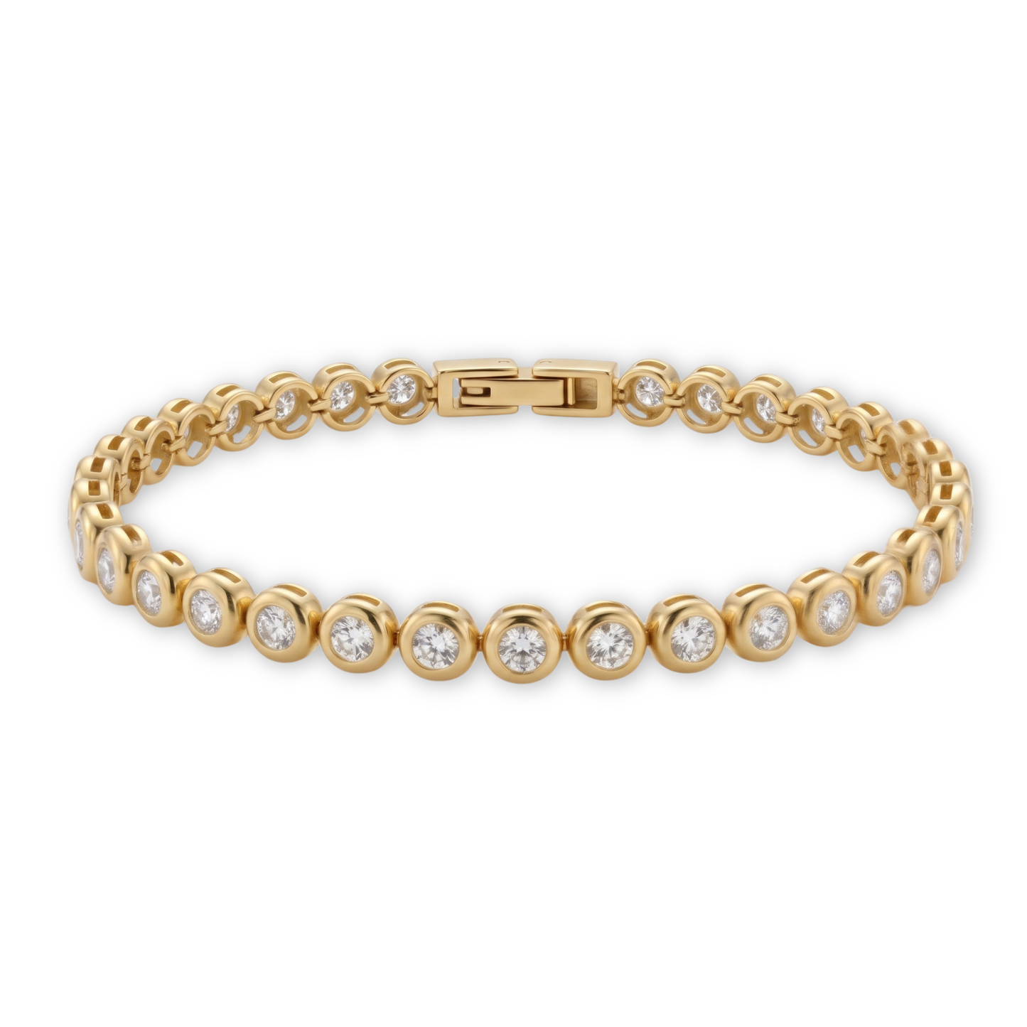 bezel tennis bracelet (gold)