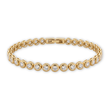 bezel tennis bracelet (gold)