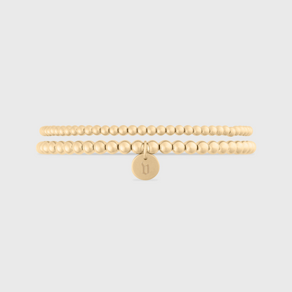 Alte englische Initiale Juno Doppelarmbandstapel (3+4mm)