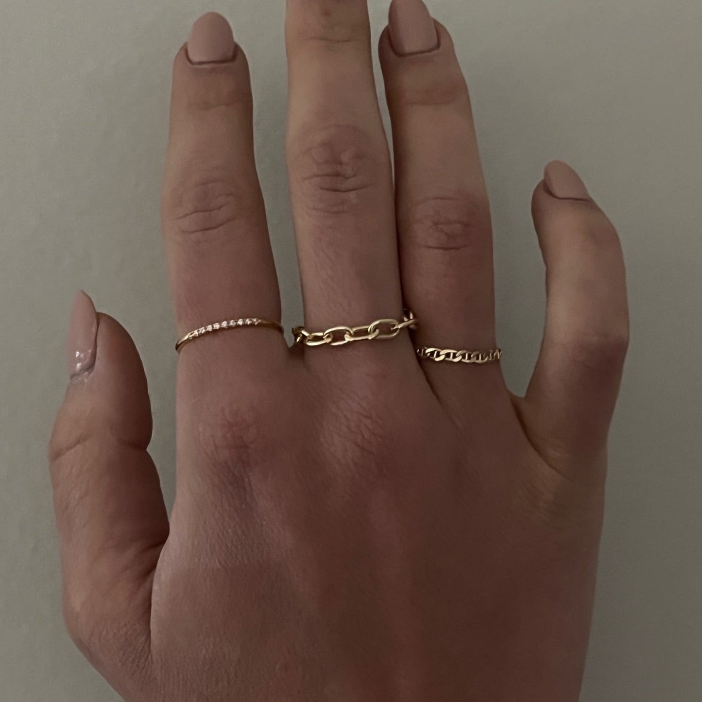 14k chunky paperclip chain ring