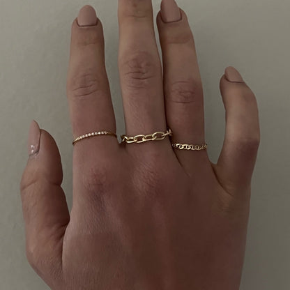 14k chunky paperclip chain ring