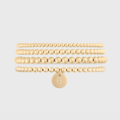 bracelet juno initial classique quatre piles (3+4+4+5mm)