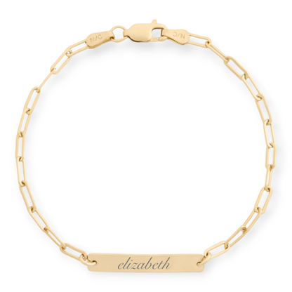 custom nameplate paperclip bracelet