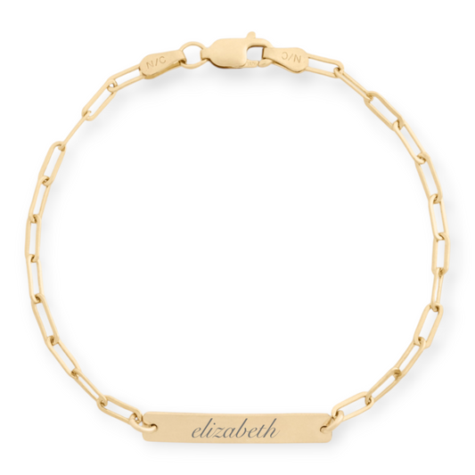 custom nameplate paperclip bracelet