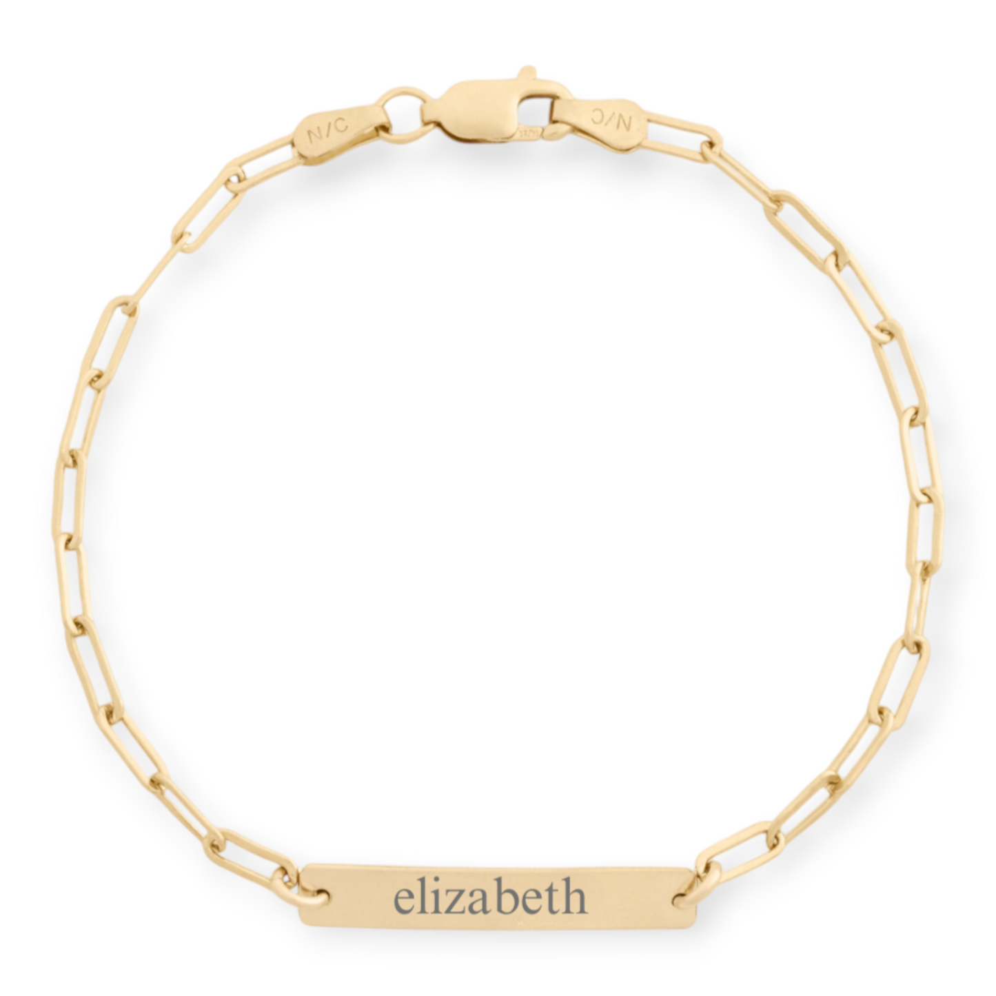 custom nameplate paperclip bracelet