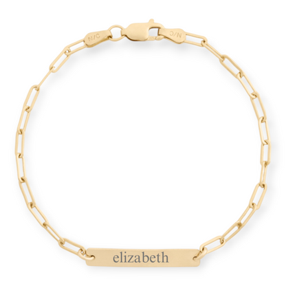 custom nameplate paperclip bracelet