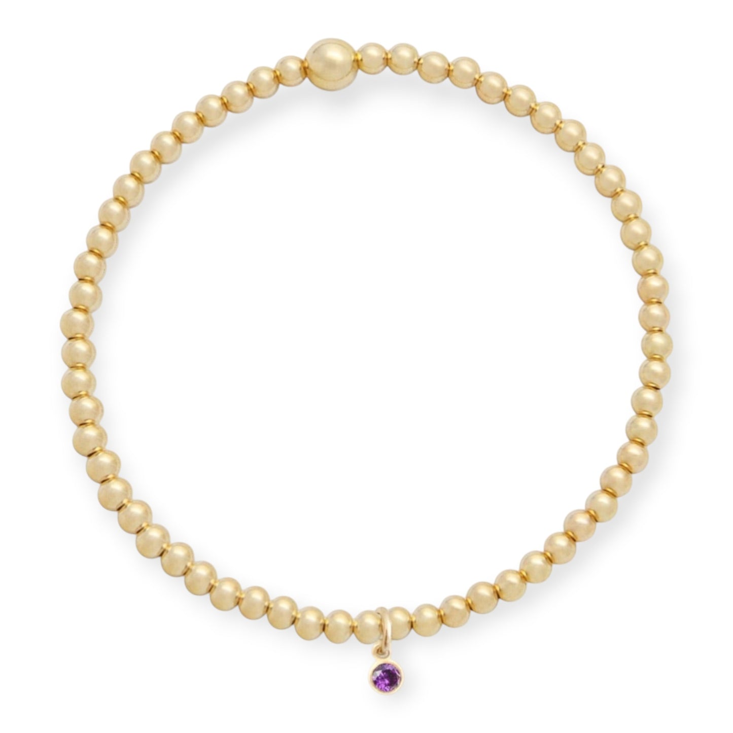 bracelet junon avec pierre de naissance (3 mm)