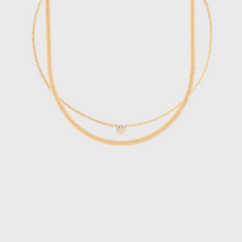 Load image into Gallery viewer, lovers choker + herringbone necklace layering set

