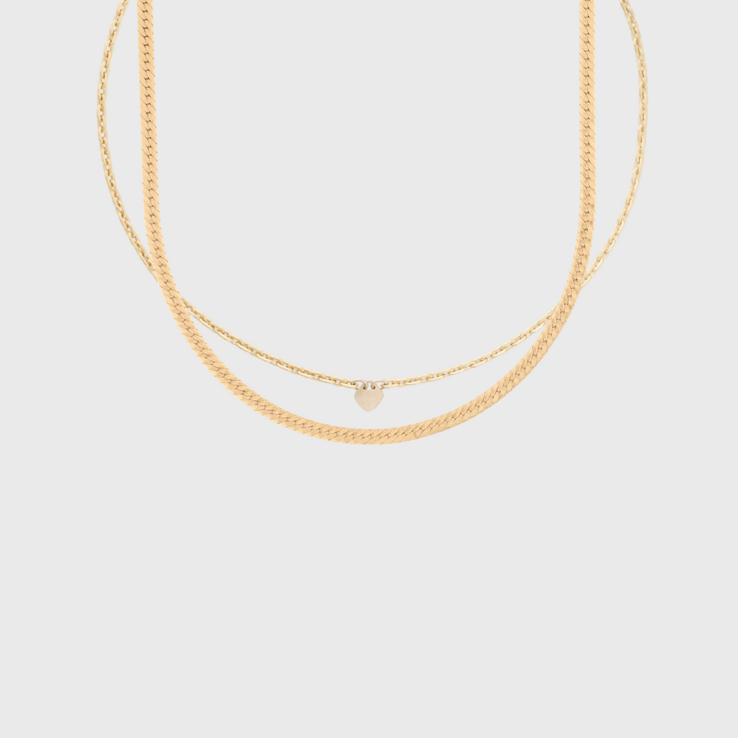 lovers choker + herringbone necklace layering set