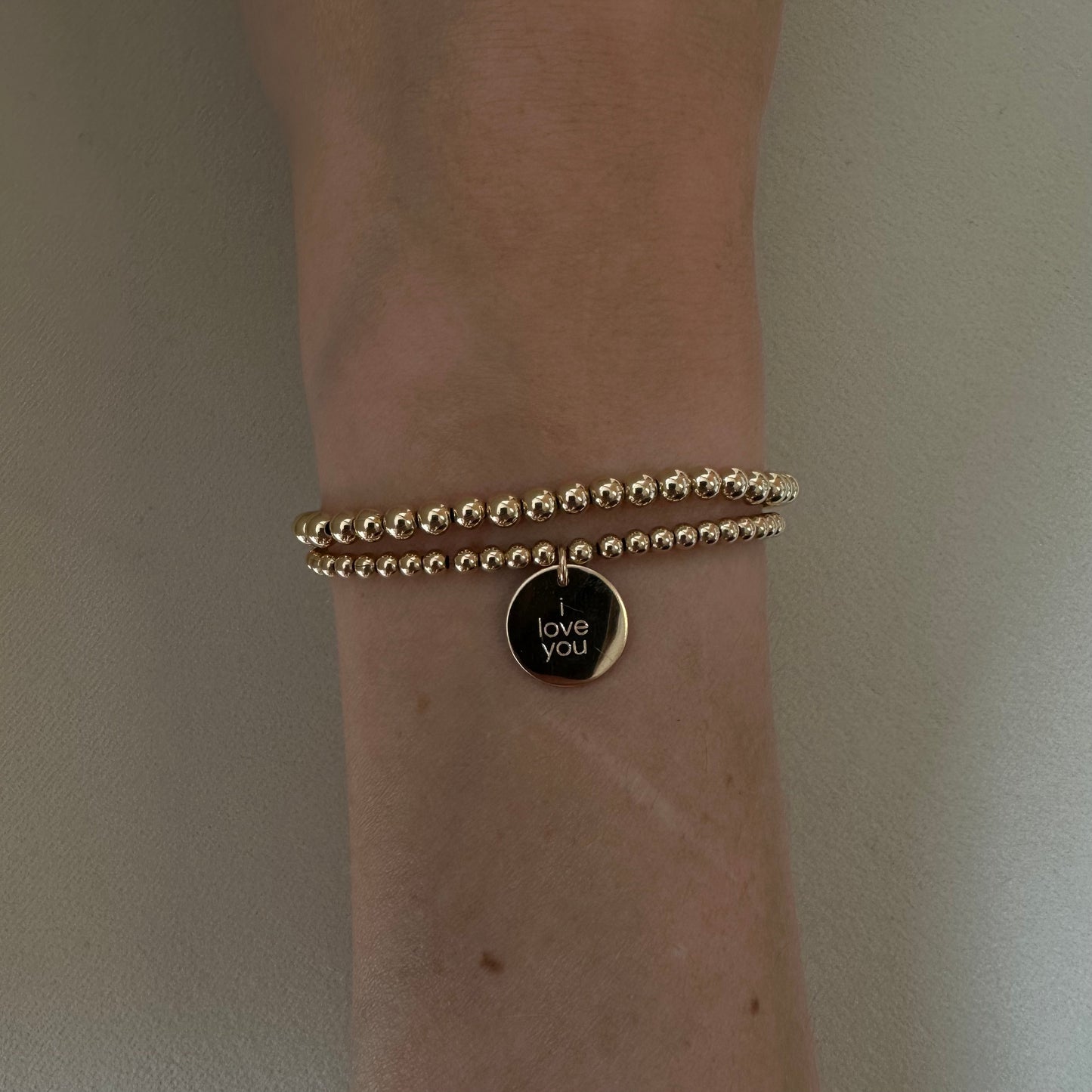 Ich liebe dich, Juno-Armband, Doppelstapel (3+4 mm)