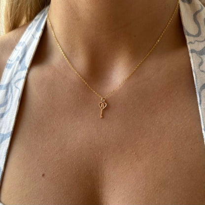 initial key necklace