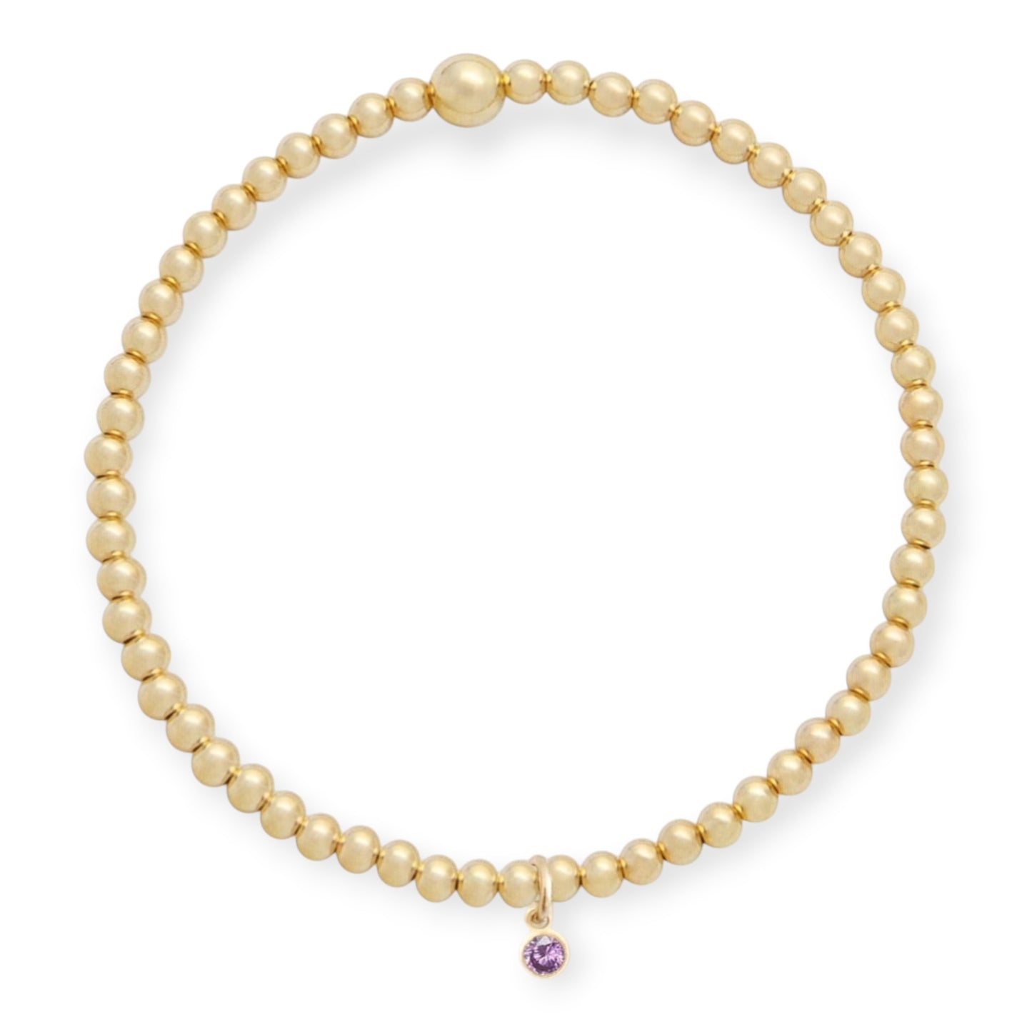 bracelet junon avec pierre de naissance (3 mm)