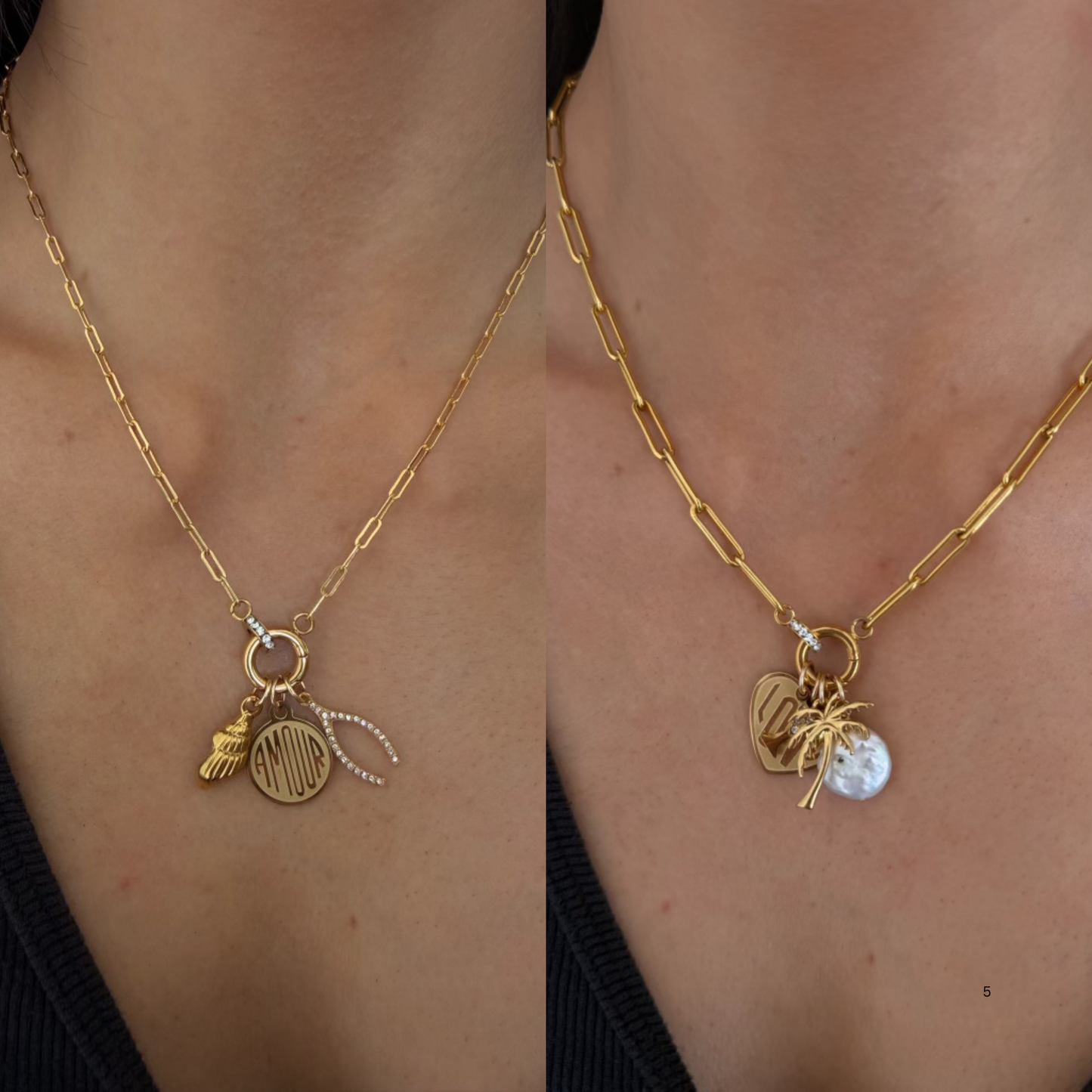 cuffed charm necklace