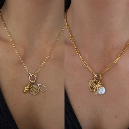 cuffed charm necklace