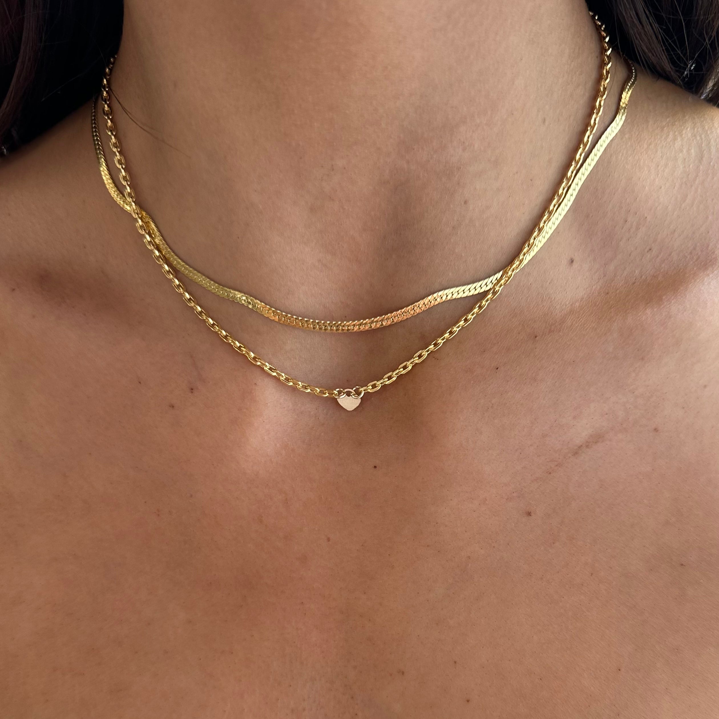 lovers choker + herringbone necklace layering set