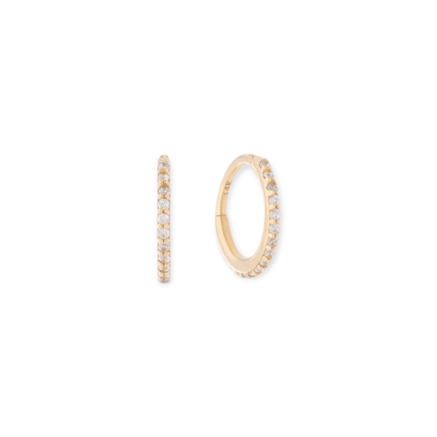 14k meredith pavé huggies (11mm)
