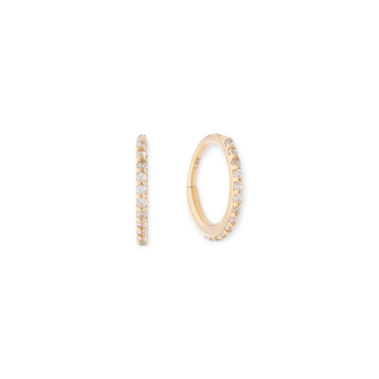 14k meredith pavé huggies (11mm)