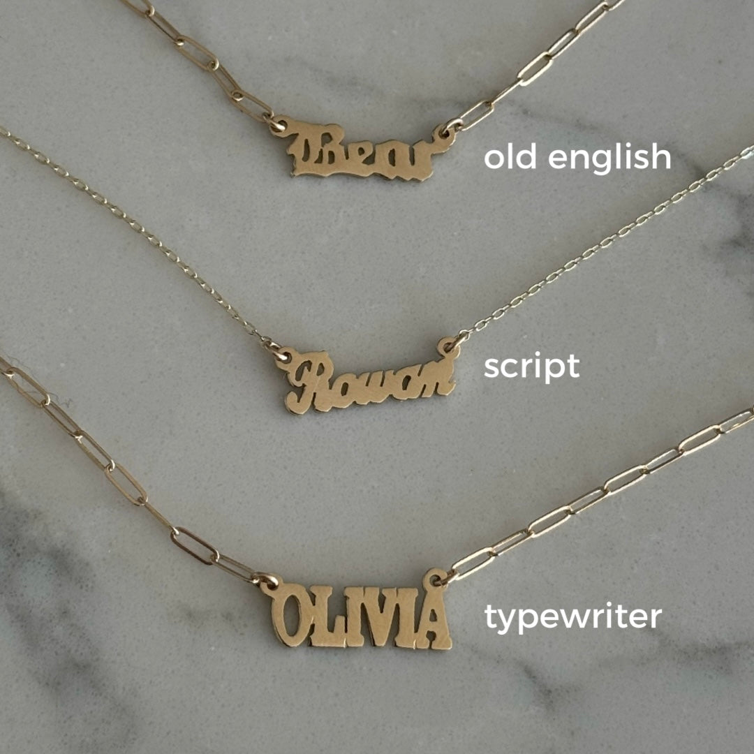 14k name necklace