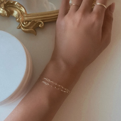 14k paperclip bracelet