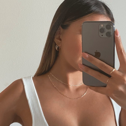 14-karätige Büroklammer-Halskette