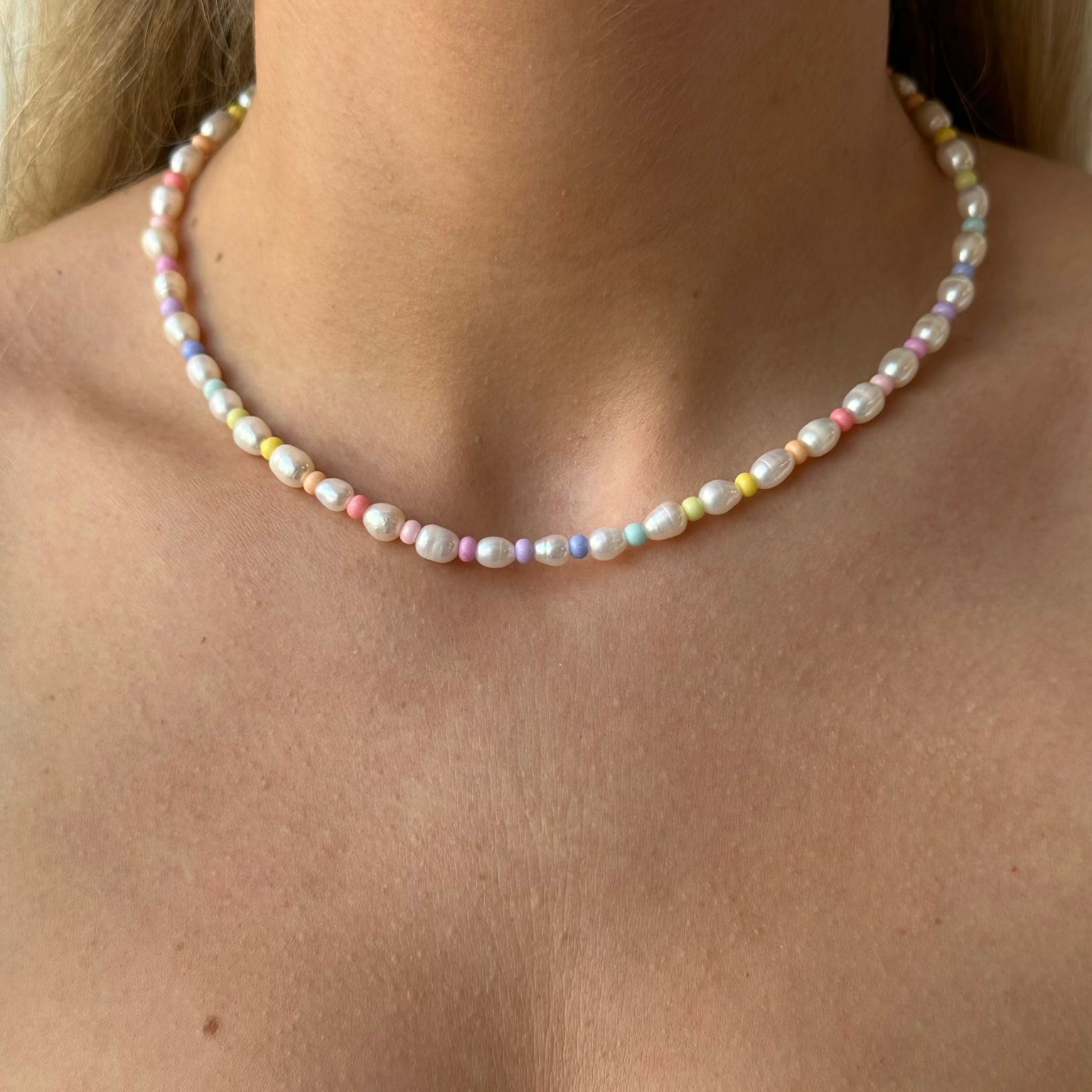 rainbow pearl necklace