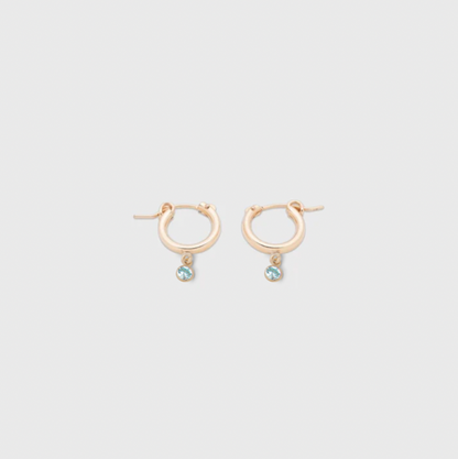 mini créoles avec pierre de naissance (13 mm) 