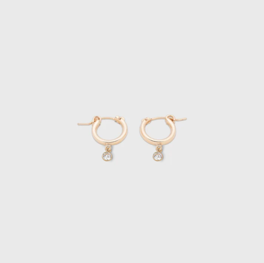 mini créoles avec pierre de naissance (13 mm) 