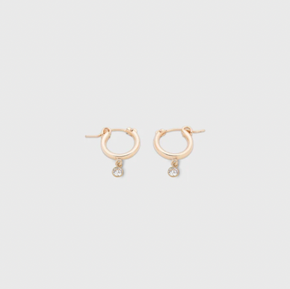 mini créoles avec pierre de naissance (13 mm) 
