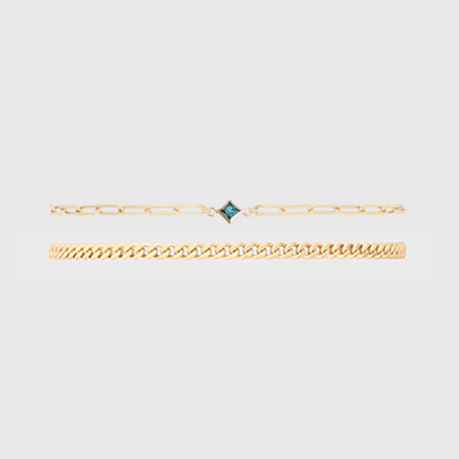 birthstone + gabi curb bracelet stack