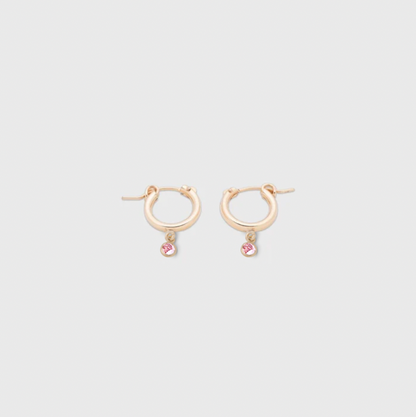mini créoles avec pierre de naissance (13 mm) 