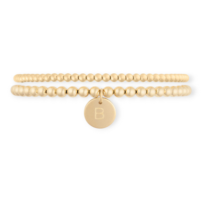 bracelet juno initial classique double pile (3+4mm)