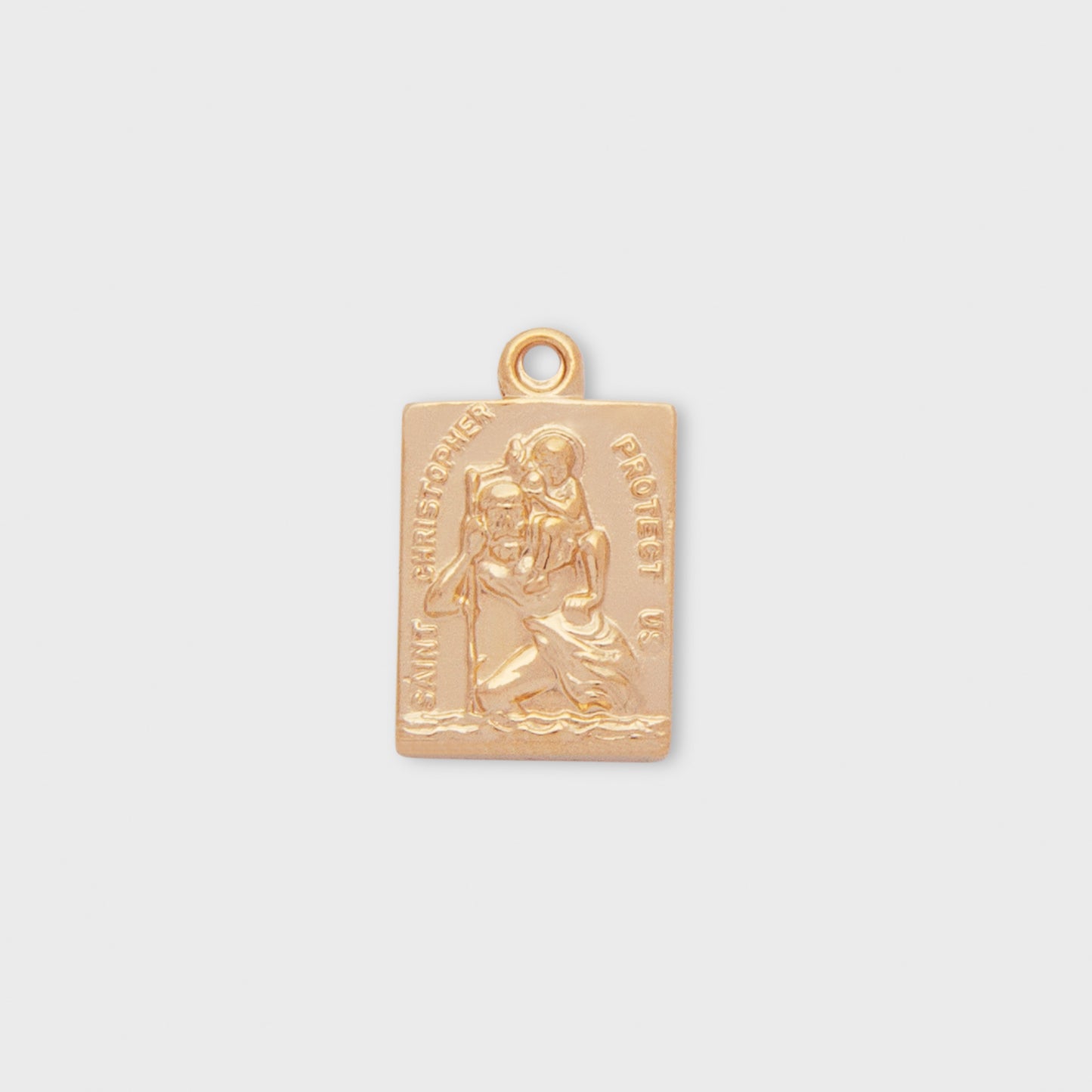 mini st. christopher protect us pendant