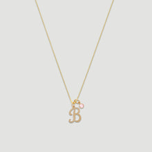 Load image into Gallery viewer, 14k vintage script initial necklace
