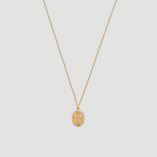 14k blessed mary necklace