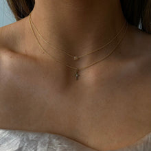 Load image into Gallery viewer, 14k diamond cross necklace
