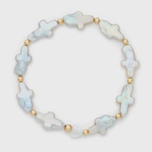 Load image into Gallery viewer, pearl cross bracelet
