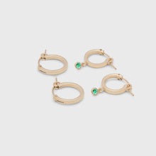 Load image into Gallery viewer, mona hoops (15mm) + birthstone mini hoops (13mm) earring set
